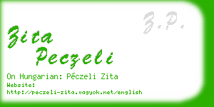 zita peczeli business card